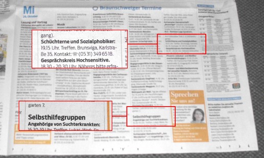SHG-Liste der Braunschweiger Zeitung