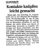  Peiner Allgemeine Zeitung 16.8.2001 Kontakte knüpfen leicht gemacht  