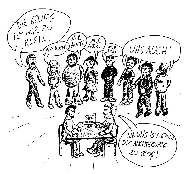 Karikatur Kleine Gruppe