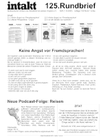 Themen im aktuellen intakt-Rundbrief