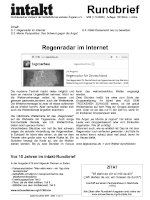 Themen im aktuellen intakt-Rundbrief Themen im aktuellen intakt-Rundbrief