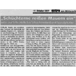  Extra am Mittwoch, Goslar 17.10.2007 Schüchterne reißen Mauern ein  